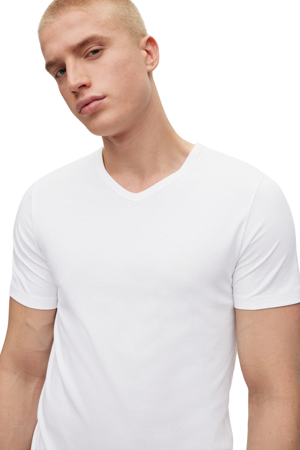 3 T-shirts col V 100% Coton Bio - 150 GSM