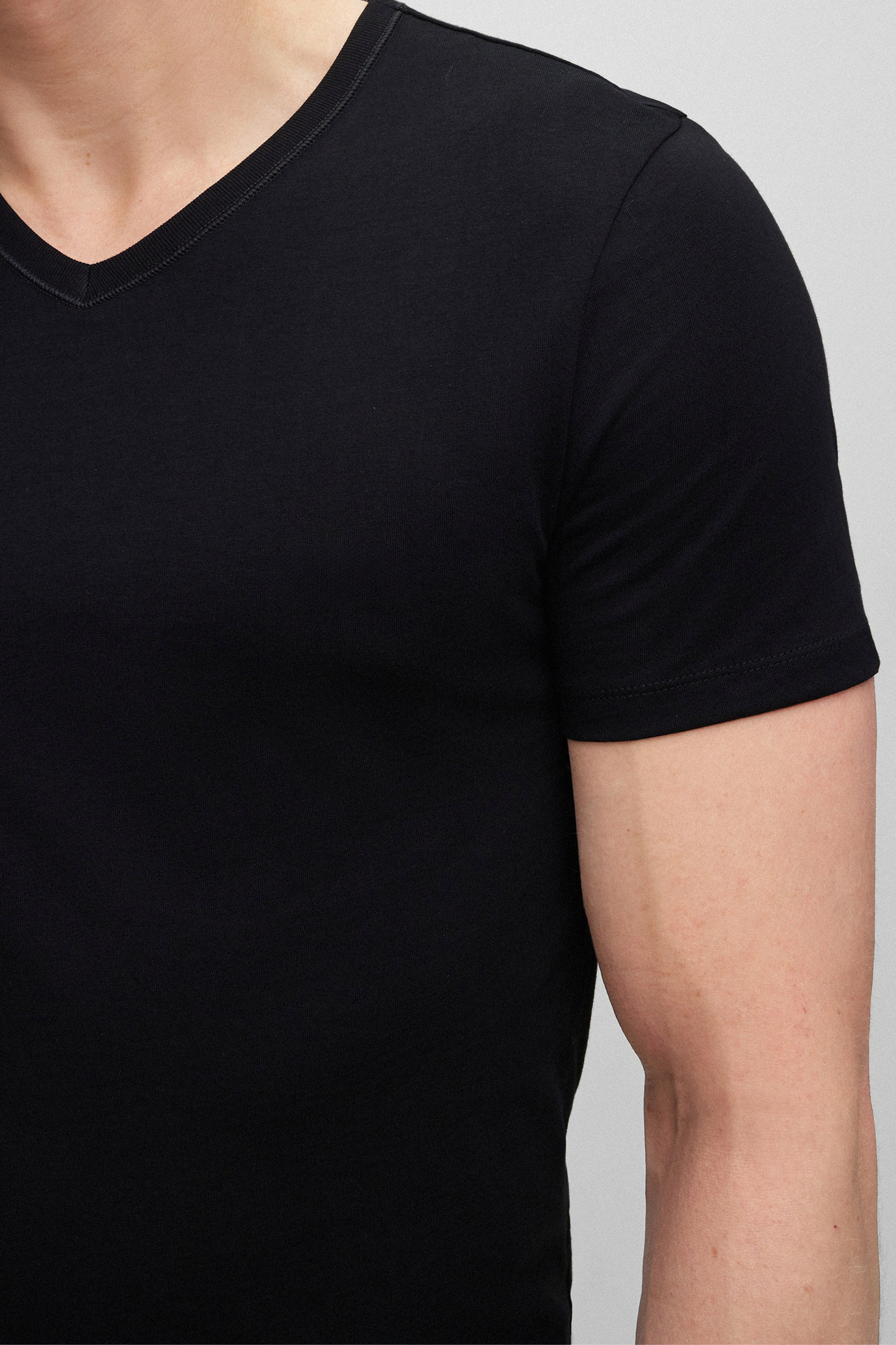 3 T-shirts col V 100% Coton Bio - 150 GSM