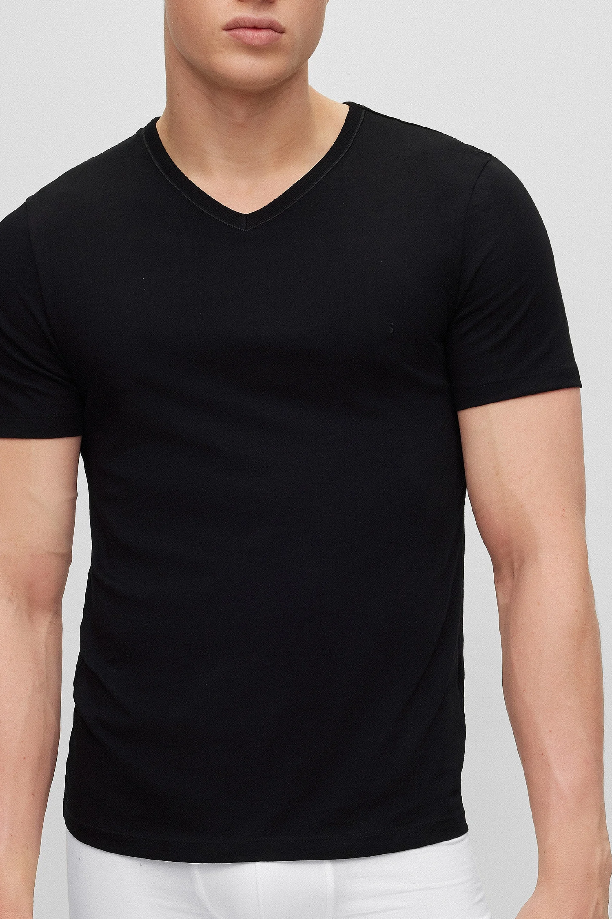 3 T-shirts col V 100% Coton Bio - 150 GSM