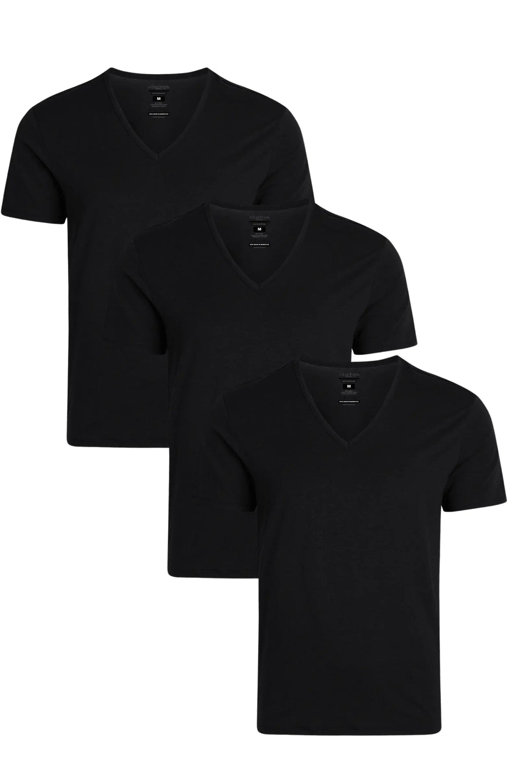 3 T-shirts col V 100% Coton Bio - 150 GSM